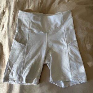 Aritzia TNA Action White Biker Shorts